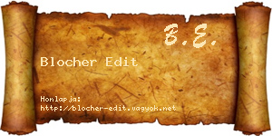 Blocher Edit névjegykártya